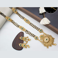 Manisha Jewellery Royal Aura Gold Plated Pota And Meenakari Mangalsutra
