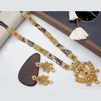 Manisha Jewellery Royal Aura Gold Plated Pota And Meenakari Mangalsutra