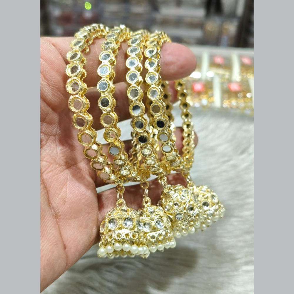 Manisha Jewellery Radiant Reflections Gold Plated Mirror Bangles