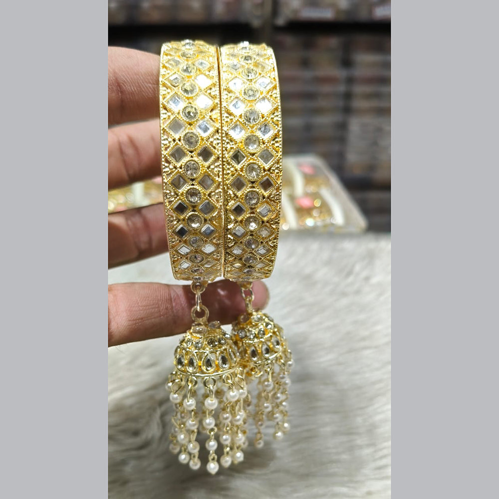 Manisha Jewellery Radiant Reflections Gold Plated Mirror And Austrian Stone Bangles