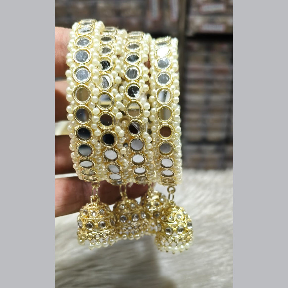Manisha Jewellery Radiant Reflections Gold Plated Mirror And Austrian Stone Bangles