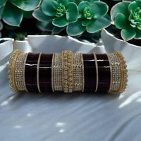 Manisha Jewellery Radiant Reflections Gold Plated Austrian Stone And Kundan Acrylic Bangles Set