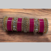 Manisha Jewellery Radiant Reflections Gold Plated Austrian Stone And Kundan Acrylic Bangles Set