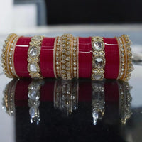 Manisha Jewellery Radiant Reflections Gold Plated Austrian Stone And Kundan Acrylic Bangles Set