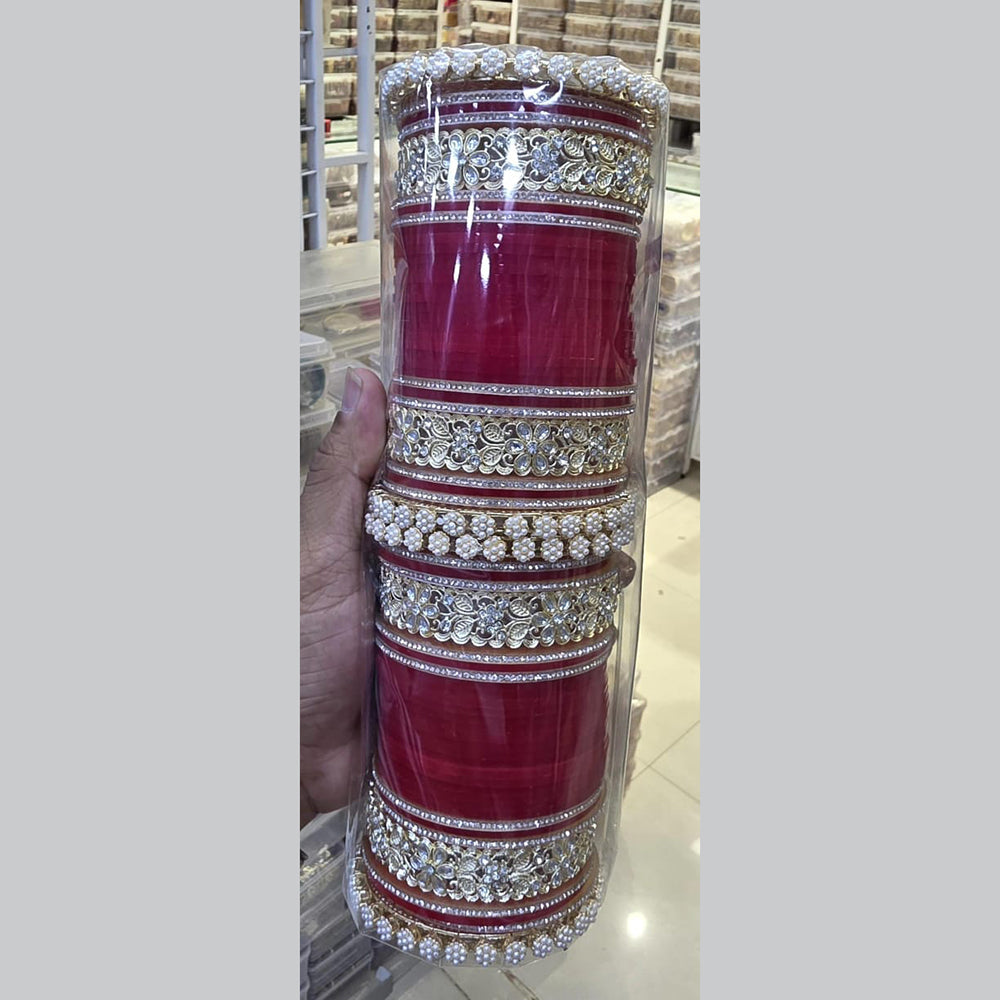 Manisha Jewellery Radiant Reflections Gold Plated Austrian Stone And Kundan Acrylic Bangles Set