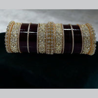 Manisha Jewellery Radiant Reflections Gold Plated Austrian Stone And Kundan Acrylic Bangles Set