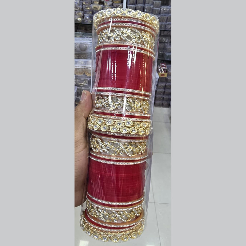 Manisha Jewellery Radiant Reflections Gold Plated Austrian Stone And Kundan Acrylic Bangles Set