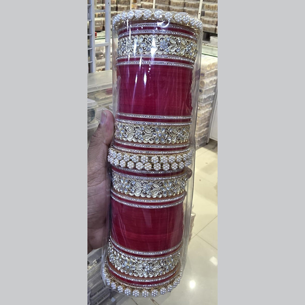 Manisha Jewellery Radiant Reflections Gold Plated Austrian Stone And Kundan Acrylic Bangles Set