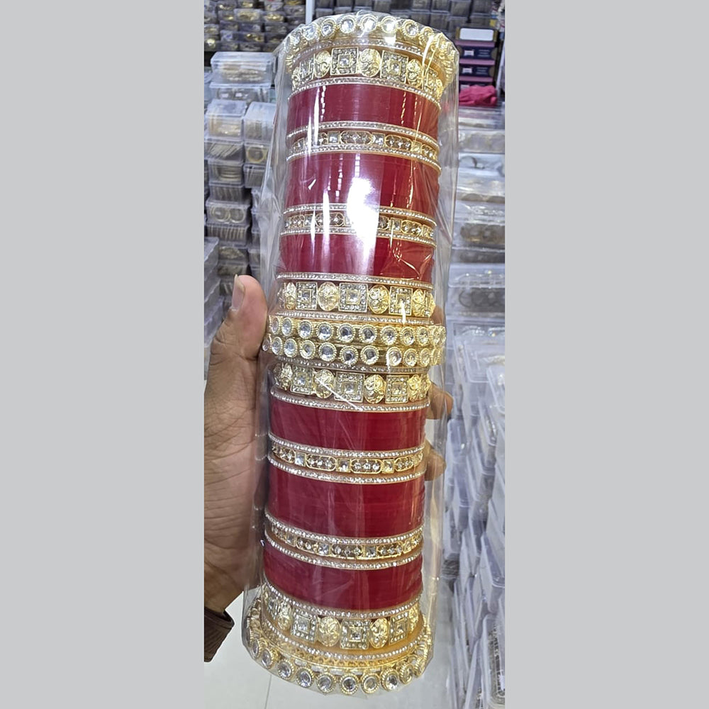 Manisha Jewellery Radiant Reflections Gold Plated Austrian Stone And Kundan Acrylic Bangles Set