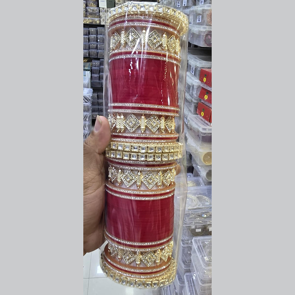 Manisha Jewellery Radiant Reflections Gold Plated Austrian Stone And Kundan Acrylic Bangles Set