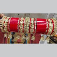 Manisha Jewellery Radiant Reflections Gold Plated Austrian Stone And Mirror Acrylic Bangles Set