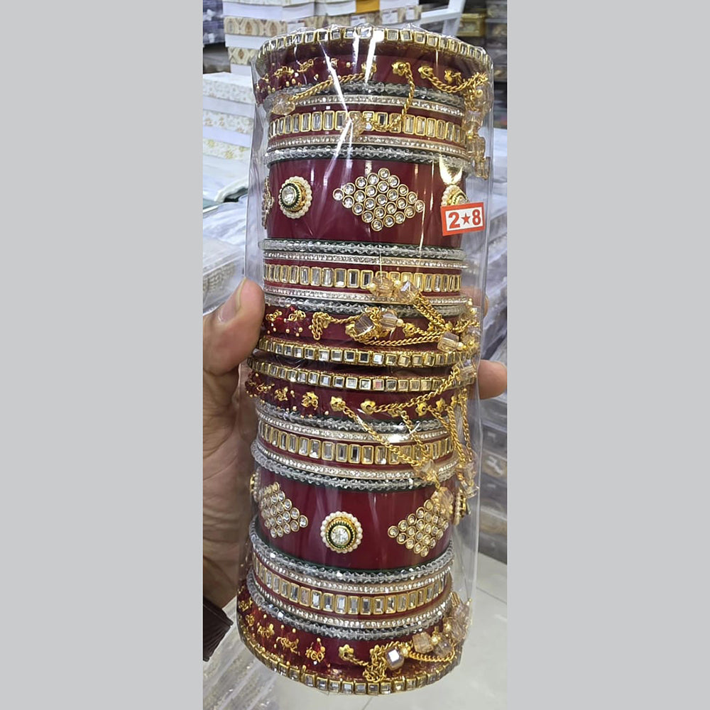 Manisha Jewellery Radiant Reflections Gold Plated Austrian Stone And Mirror Acrylic Bangles Set