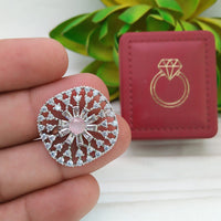 Manisha Jewellery  Elegant Silver-Plated American Diamond Ring for Women