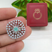 Manisha Jewellery  Elegant Silver-Plated American Diamond Ring for Women