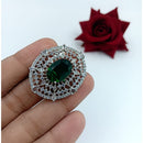 Manisha Jewellery  Elegant Silver-Plated American Diamond Ring for Women