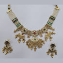 Manisha Jewellery Elegant Gold Plated Pota and Pearl Meenakari Necklace Set