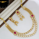 Manisha Jewellery Gold Plated Designer  Pota And Kundan Meenakari Necklace Set