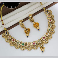 Manisha Jewellery Gold Plated Designer Pota And Pearl Necklace Set