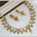 Manisha Jewellery Gold Plated Designer Pota And Pearl Necklace Set