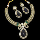Manisha Jewellery Designer Gold Plated Pota Stone And Austrian Necklace Set