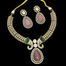 Manisha Jewellery Designer Gold Plated Pota Stone And Austrian Necklace Set