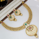 Manisha Jewellery Gold Plated Designer  Pota And Kundan Meenakari Necklace Set