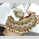 Manisha Jewellery Gold Plated Designer  Pota And Kundan Meenakari Choker Necklace Set