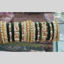 Manisha Jewellery Designer Gold Plated Kundan Stone And Meenakari Velvet Bangles Set