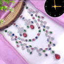 Manisha Jewellery Silver Plated Elegant American Diamond Necklace Set