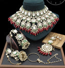 Manisha Jewellery Gold Plated Kundan Stone And Pearls Meenakari Necklace Set