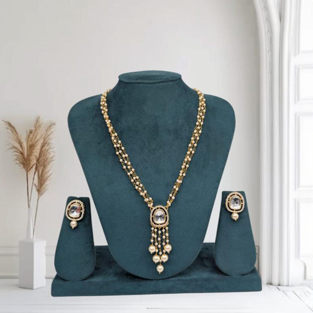 Manisha Jewellery Gold Plated Kundan Stone And Pearl Necklace Set