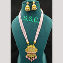 Manisha Jewellery Gold Plated Kundan Stone And Beads Meenakari Necklace Set