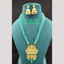 Manisha Jewellery Gold Plated Kundan Stone And Beads Meenakari Necklace Set