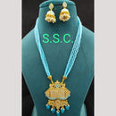 Manisha Jewellery Gold Plated Kundan Stone And Beads Meenakari Necklace Set