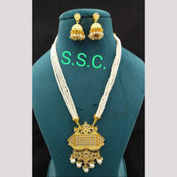 Manisha Jewellery Gold Plated Kundan Stone And Beads Meenakari Necklace Set
