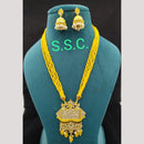 Manisha Jewellery Gold Plated Kundan Stone And Beads Meenakari Necklace Set