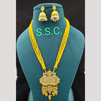 Manisha Jewellery Gold Plated Kundan Stone And Beads Meenakari Necklace Set