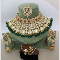 Manisha Jewellery Gold Plated Kundan Stone Semi-Bridal Necklace Set
