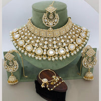 Manisha Jewellery Gold Plated Kundan Stone Semi-Bridal Necklace Set