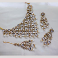 Manisha Jewellery Gold Plated Kundan Stone And Beads Necklace Set
