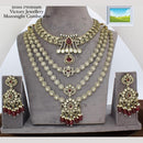 Manisha Jewellery Gold Plated Kundan Stone And Beads Double Necklace Set
