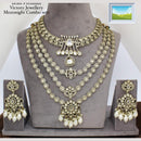 Manisha Jewellery Gold Plated Kundan Stone And Beads Double Necklace Set