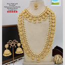 Manisha Jewellery Gold Plated Crystal Stone And Pearl Double Necklace Set