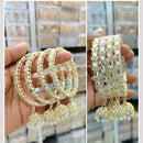Manisha Jewellery Gold Plated Kundan And Pearl Bangles Set