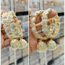 Manisha Jewellery Gold Plated Austrian Stone And Pearl Bangles Set