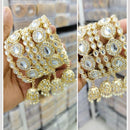 Manisha Jewellery Gold Plated Kundan And Pearl Bangles Set
