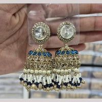 Manisha Jewellery Gold Plated Kundan Stone And Beads Jhumki Earrings