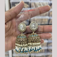 Manisha Jewellery Gold Plated Kundan Stone And Beads Jhumki Earrings