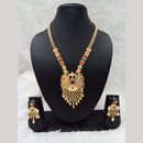 Manisha Jewellery Gold Plated Pota Stone And Meenakari Necklace Set