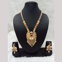 Manisha Jewellery Gold Plated Pota Stone And Meenakari Necklace Set
